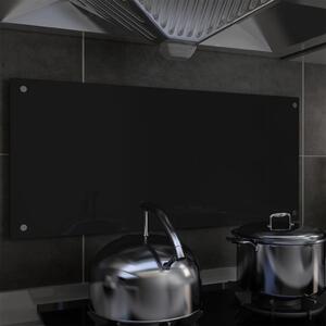 Kitchen Backsplash Black 90x40 cm Tempered Glass