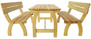 Beer Table with 2 Benches Impregnated Pinewood