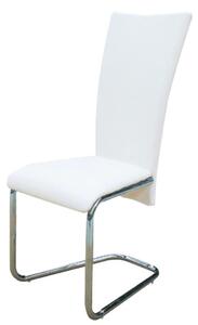 Cantilever Dining Chairs 6 pcs White Faux Leather