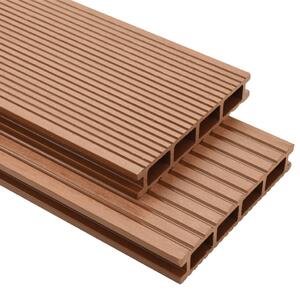 WPC Decking Boards with Accessories 10 m² 2.2 m Brown