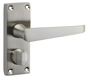 Homebuild Victorian Straight Short Backplate Privacy Lever Set - Brushed Nickel