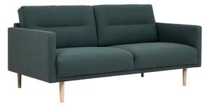Larvik Fabric Dark Green Sofa with Oak Legs