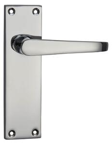 Homebuild Victorian Straight Long Backplate Latch Lever Set - Polished Chrome