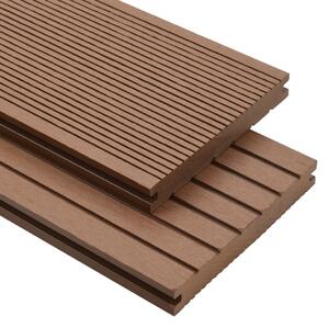 WPC Solid Decking Boards with Accessories 10m² 2.2m Light Brown