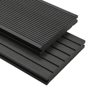 WPC Solid Decking Boards with Accessories 10 m² 2.2 m Black