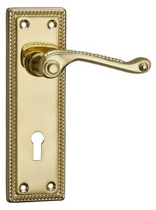 Homebuild Georgian Long Backplate Lock Lever Set - Polished Brass