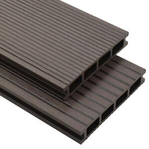 WPC Hollow Decking Boards with Accessories 10m² 2.2m Dark Brown