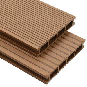 WPC Hollow Decking Boards with Accessories 10 m² 2.2 m Teak