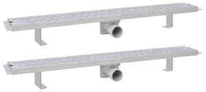 Linear Shower Drain 2 pcs Wave 830x140 mm Stainless Steel