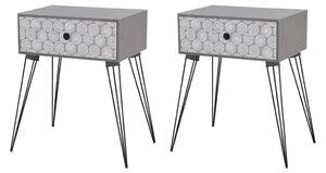 Nightstands with Drawer 2 pcs Grey