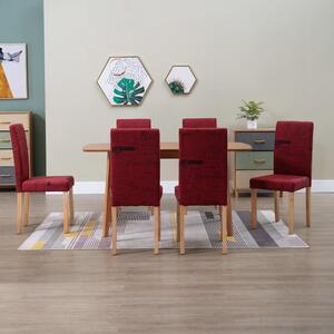 Dining Chairs 6 pcs Wine Red Fabric