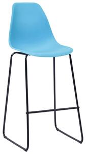 Bar Chairs 2 pcs Blue Plastic