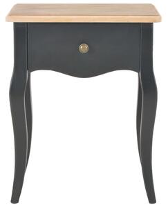 Nightstand Black and Brown 40x30x50 cm Solid Pine Wood