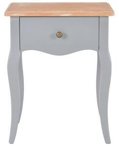 Nightstand Grey and Brown 40x30x50 cm Solid Pine Wood