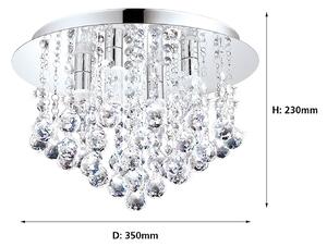 EGLO Olmonte Crystal and Chrome Bathroom Ceiling Light