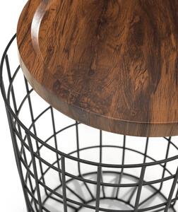 Smithson Walnut Finish Top Storage Lamp Table