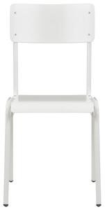 Dining Chairs 2 pcs White Solid Plywood Steel