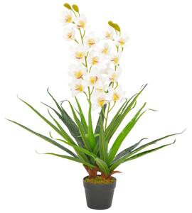 Artificial Plant Orchid with Pot White 90 cm