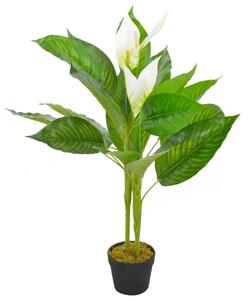 Artificial Plant Anthurium with Pot White 90 cm