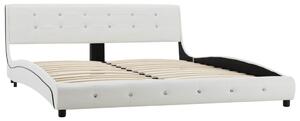Bed Frame White Faux Leather 150x200 cm