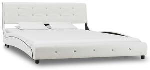 Bed Frame White Faux Leather 135x190 cm