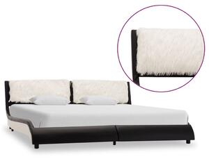 Bed Frame Black and White Faux Leather 150x200 cm 5FT King Size