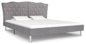 Bed Frame Light Grey Fabric 135x190 cm