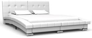 Bed Frame White Faux Leather 135x190 cm