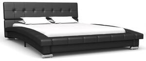 Bed Frame Black Faux Leather 120x190 cm