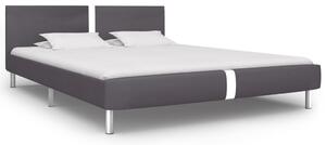 Bed Frame Grey Faux Leather 150x200 cm