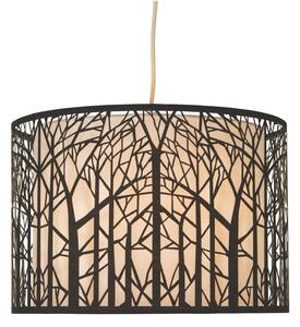Forrest Laser Cut Tree Pendant Light Shade - Black and White