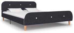Bed Frame Dark Grey Fabric 135x190 cm