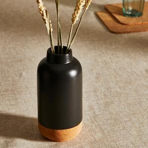Cork Ceramic Vase 20cm Black Black