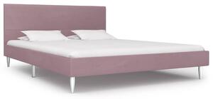 Bed Frame Pink Fabric 150x200 cm