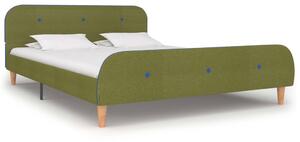 Bed Frame Green Fabric 135x190 cm