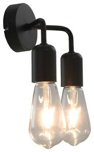 Wall Light with Filament Bulbs 2 W Black E27