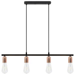 Ceiling Lamp with Filament Bulbs 2 W Black and Copper 80 cm E27