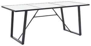Dining Table White 180x90x75 cm Tempered Glass