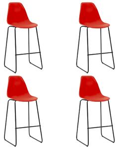 Bar Chairs 4 pcs Red Plastic