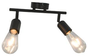 2-Way Spot Light with Filament Bulbs 2 W Black E27