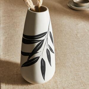 Leaf Vase 40cm White/Black