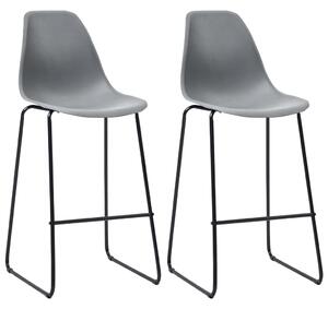 Bar Chairs 2 pcs Grey Plastic