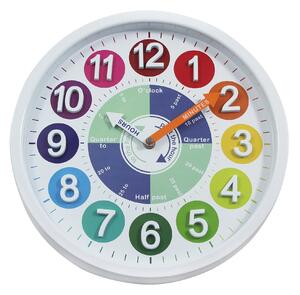 Tell The Time Wall Clock Blue/Red/Yellow