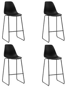 Bar Chairs 4 pcs Black Plastic