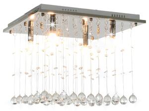 Ceiling Lamp with Crystal Beads Silver Cubic G9