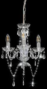 Chandelier with Beads Silver Round 3 x E14
