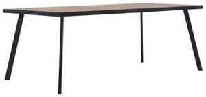 Dining Table Light Wood and Black 180x90x75 cm MDF