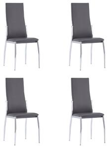 Dining Chairs 4 pcs Grey Faux Leather