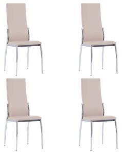 Dining Chairs 4 pcs Cappuccino Faux Leather