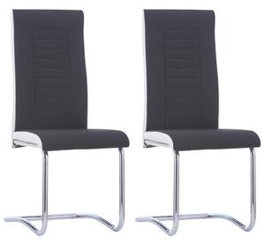 Cantilever Dining Chairs 2 pcs Black Fabric